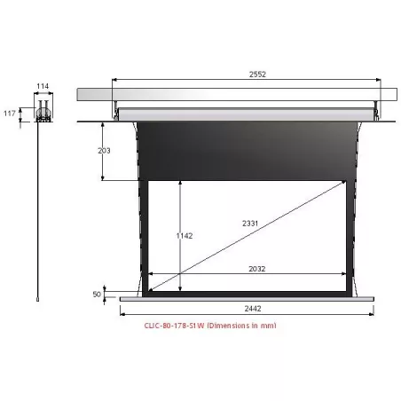 SCREEN RESEARCH ECRAN MOTORISE IN-CEILING