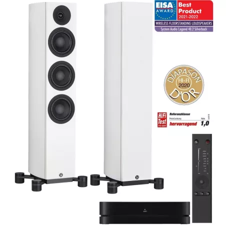 Paire d'enceintes colonne, active, sans fil System Audio Legend 40.2 Silverback Wireless