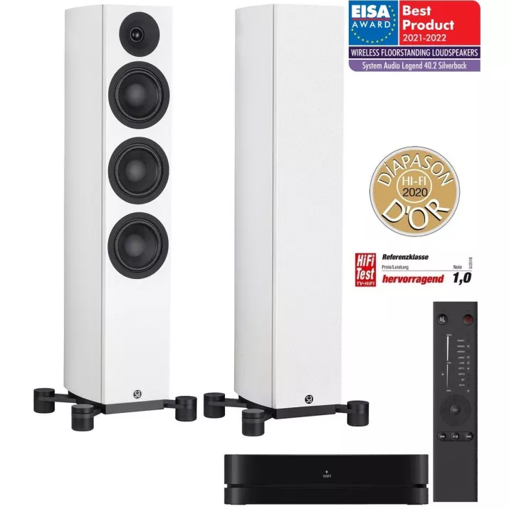 Paire d'enceintes colonne, active, sans fil System Audio Legend 40.2 Silverback Wireless