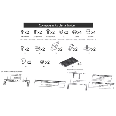 Support de barre de son universel MULTIBRACKETS KC-MB-BS2869