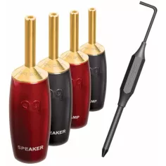 Lot de 4 fiches bananes AUDIOQUEST SUREGRIP 507