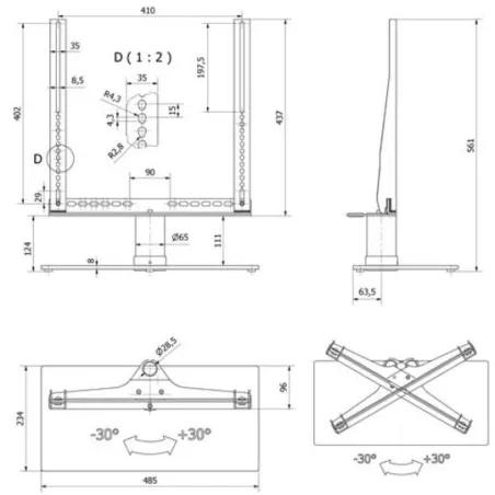 Support de table universel Multibrackets KC-MB-PS1114
