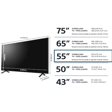 Téléviseur Dolby vision Bravia Sony KD55X75WL