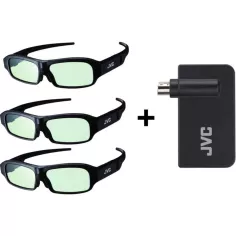 Pack 3 paires de Lunettes 3D JVC PK-AG3G et déport 3D JVC PK-EM2G