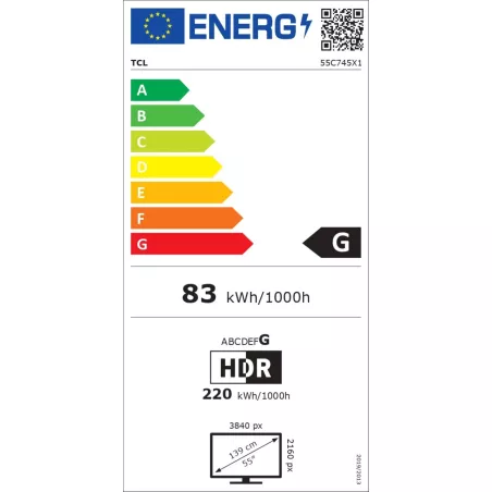 Téléviseur Full Array LED TCL 55C745