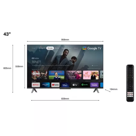 Téléviseur 4k HDR QLED TCL 43C649