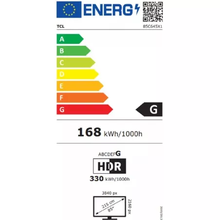 Téléviseur 4k HDR QLED TCL 85C649