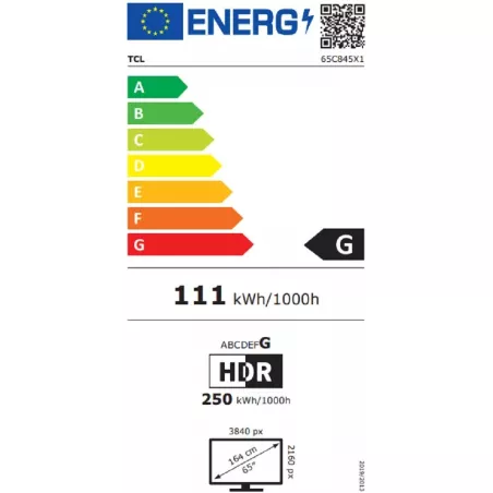Téléviseur 4k HDR MINI LED TCL 65C849