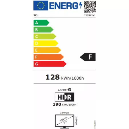 Téléviseur 4k HDR MINI LED TCL 75C849
