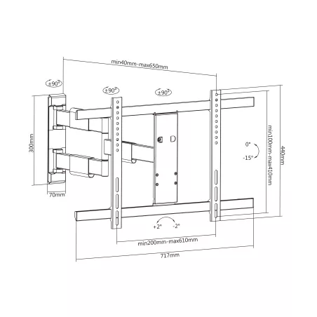 Support TV orientable blanc MULTIBRACKETS KC-MB-SDB0150