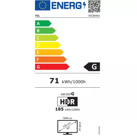 Téléviseur 4K TCL 50C809