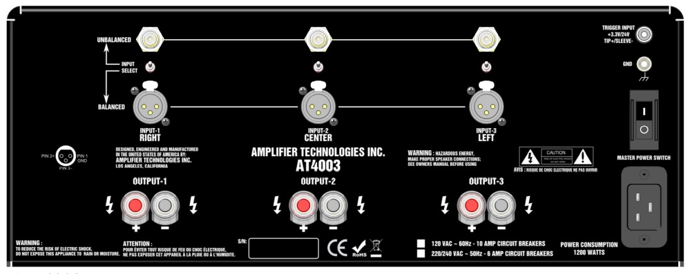 Amplificateur 3 Canaux, ATI AT4003