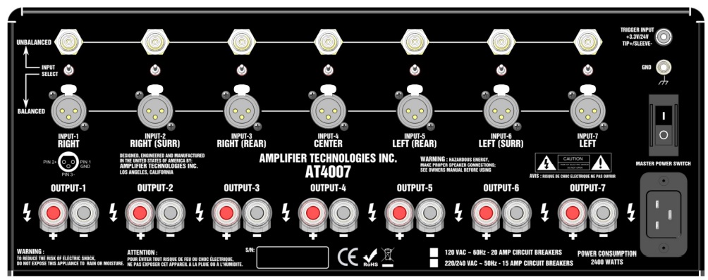 Amplificateur 7 Canaux, ATI AT4007