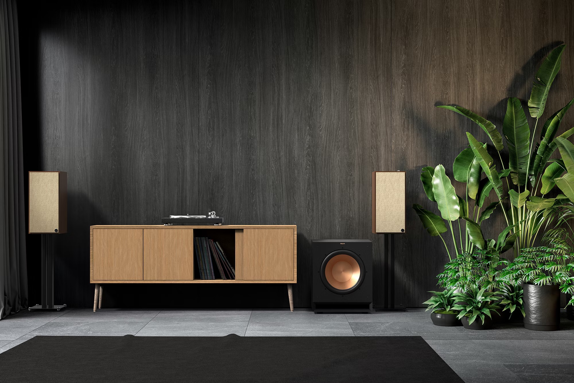 Les enceintes Klipsch Nines peuvent être associées à n'importe quel caisson de graves.