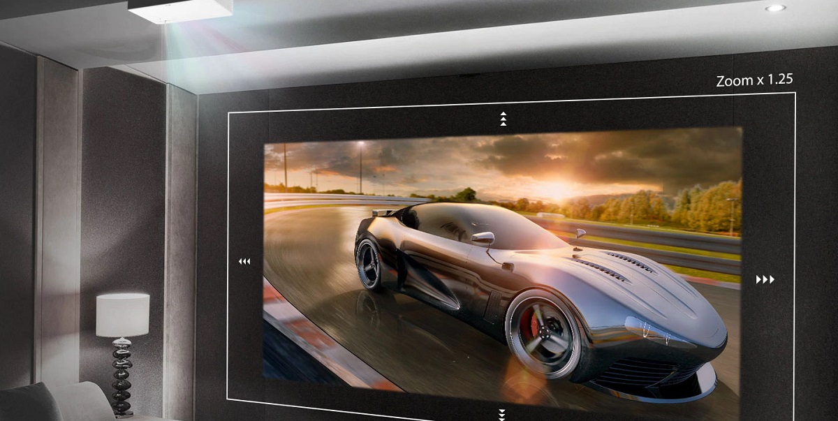LG HU70 LS , Mise au point et Zoom 1.25 télécommandable