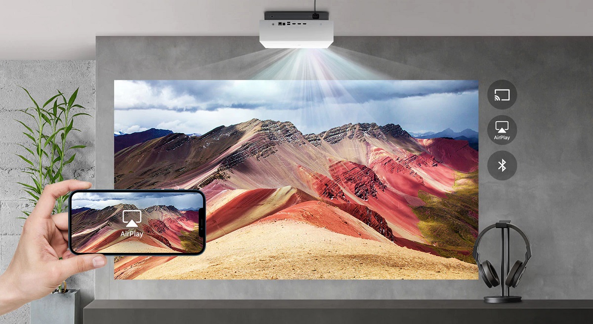 LG HU810PW projecteur Laser 4K UHD, compatible AirPlay, Miracast, Bluetooth