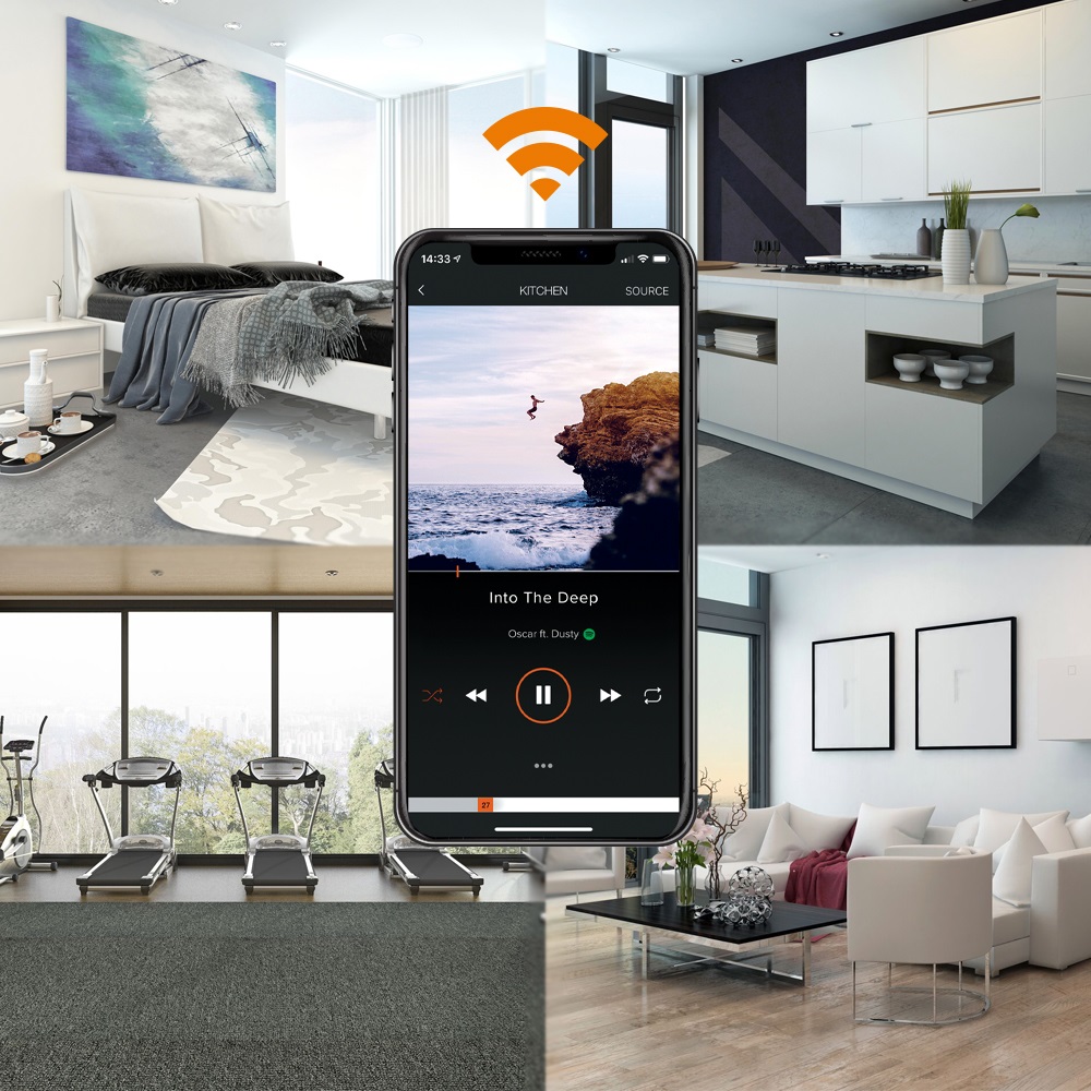 Lithe Audio, Enceinte Encastrable wifi, commande vocale alexa ou google home