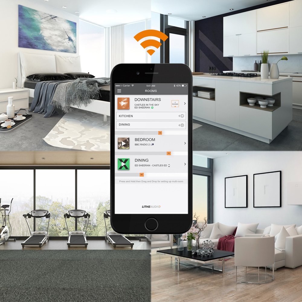 Lithe Audio, Enceinte Encastrable Bluetooth, commande vocale alexa ou google home