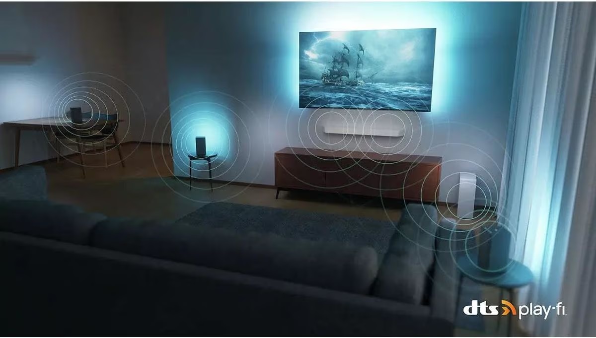 Le téléviseur Philips 65PUS8808 est compatible DTS-PLAY-FI.