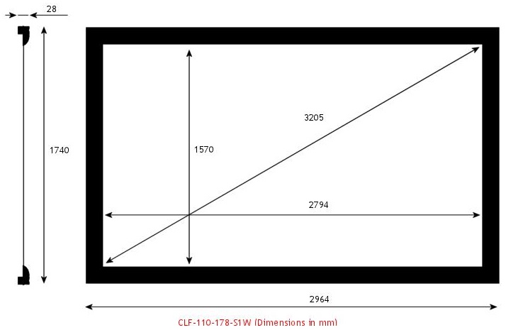 écran de projection Screen Research, CLASSIC LINE, SolidPix1 Mat White 1.0