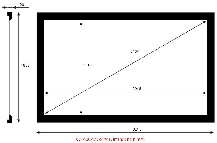 écran de projection Screen Research, CLASSIC LINE, SolidPix1 Mat White 1.0