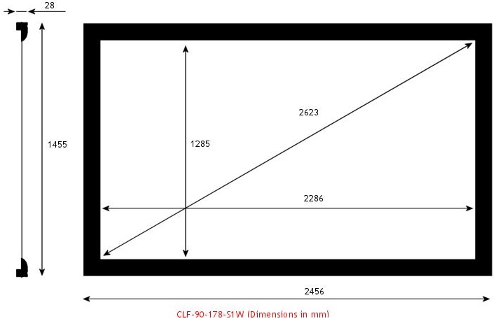 écran de projection Screen Research, CLASSIC LINE, SolidPix1 Mat White 1.0