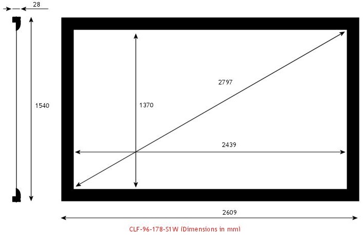 écran de projection Screen Research, CLASSIC LINE, SolidPix1 Mat White 1.0