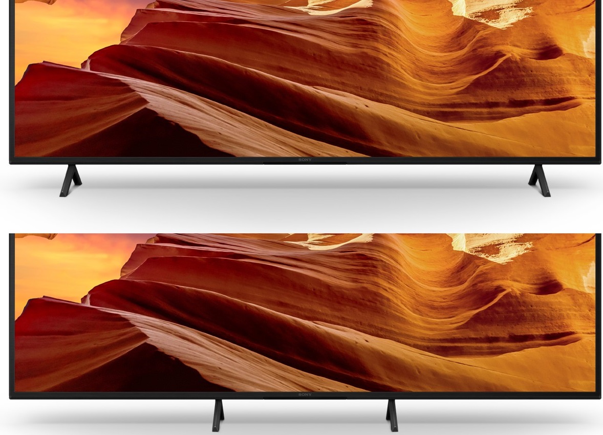 Le téléviseur Sony KD55X75WL offre deux positions de pieds.