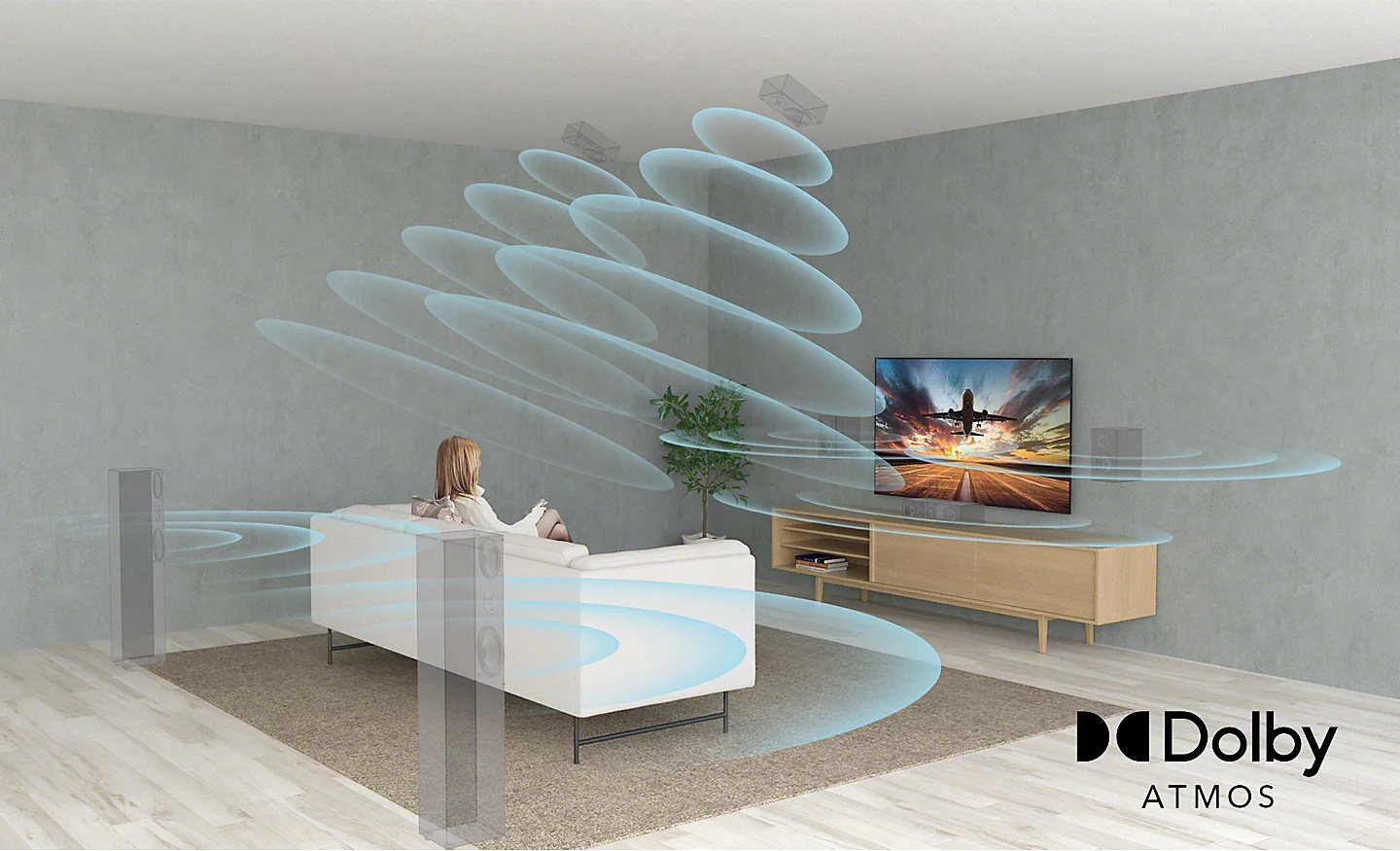 La technologie XR Surround prsénte sur le TV Sony XR55X90L crée virtuellement un son Surround.