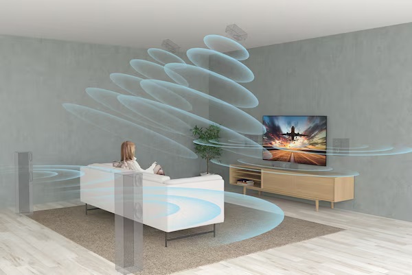 Le téléviseur Sony XR-55X90L convertit les pistes audio en surround 5.1.2 canaux.