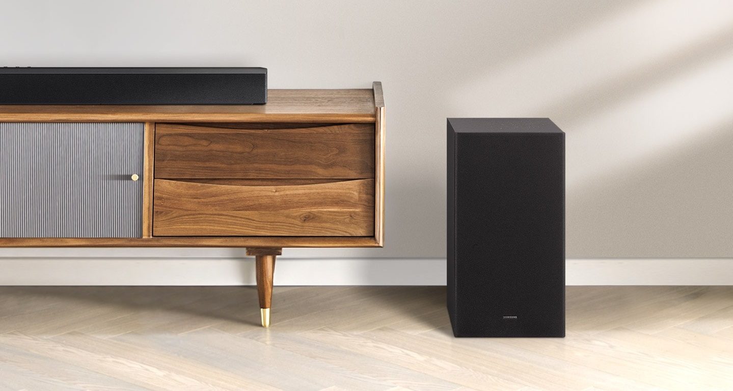Barre de son 2.1 SAMSUNG HW-B450, Caisson de basse sans fil, Bluetooth