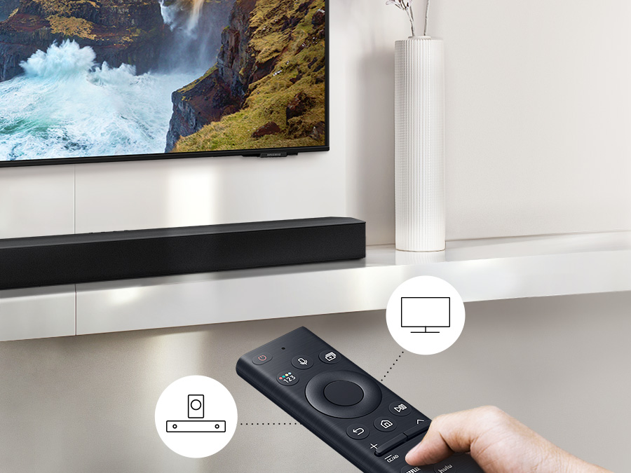 Barre de son 2.1 SAMSUNG HW-B450, télécommande unique