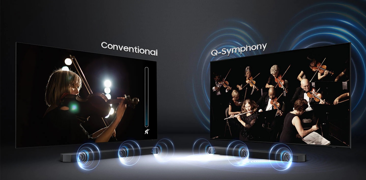 barre de son Samsung HW-S801B, Technologie Q-Symphony 2.0