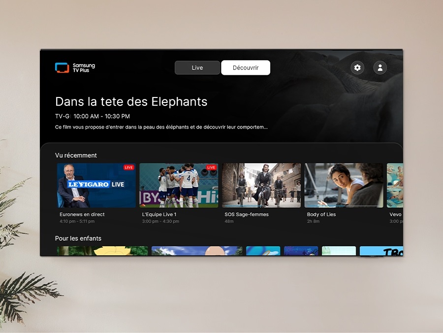 Téléviseur QLED Samsung TQ43QN90C, service Samsung TV Plus