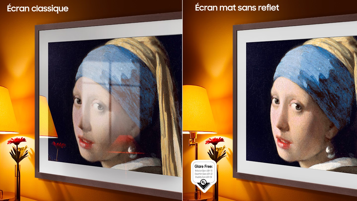 Le téléviseur Samsung TQ65LS03B utilise une dalle anti reflet.