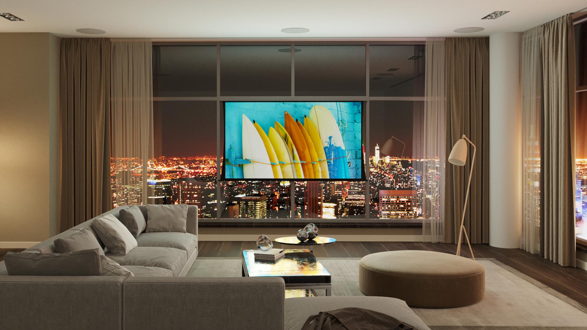 Screen Innovation, Solo pro, écran de projection avec carter extra mince