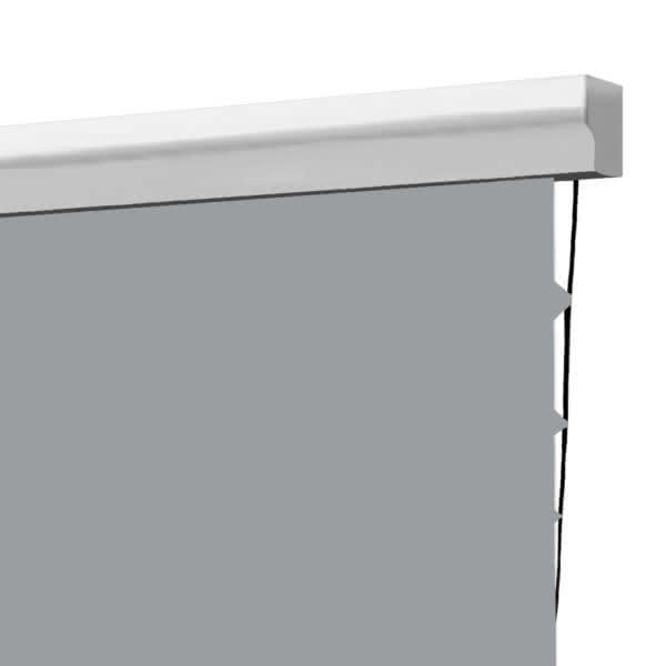 L'écran de projection ScreenLine Wave tensionné peutêtre fixé au mur ou au plafond.