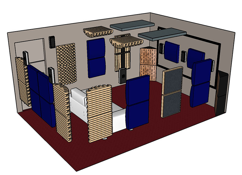 Pack de traitement acoustique pour salles home cinéma ou hifi